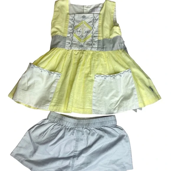 Well Dressed Wolf Yellow/Gray Cross Tunic Set- 3T - Picture 3 of 16